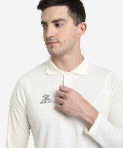 Shrey Cricket Match Shirt LS Off White Angle 1