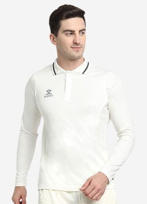 Shrey Cricket Premium Shirt LS Off White Angle 1