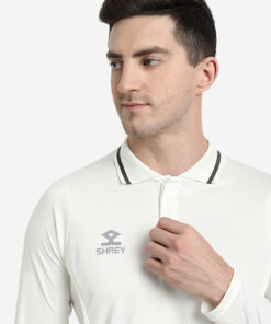 Shrey Cricket Premium Shirt LS Off White Angle 2