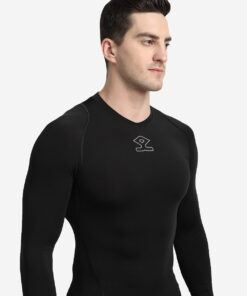 Shrey Intense Compression Long Sleeve Top Black Angle 3