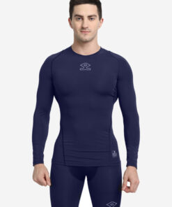 Shrey Intense Compression Long Sleeve Top Navy Angle 1