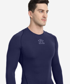 Shrey Intense Compression Long Sleeve Top Navy Angle 2