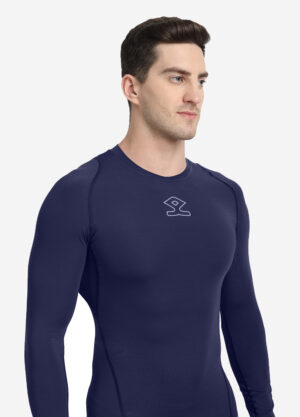 Shrey Intense Compression Long Sleeve Top Navy Angle 2