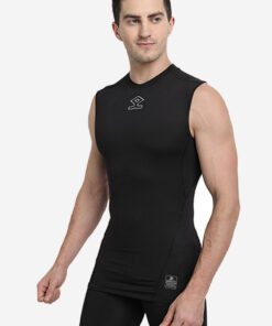 Shrey Intense Compression Sleeveless Top Black Angle 1