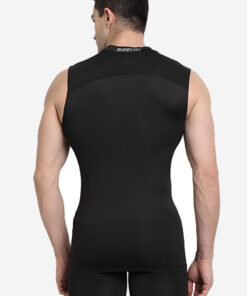 Shrey Intense Compression Sleeveless Top Black Angle 2