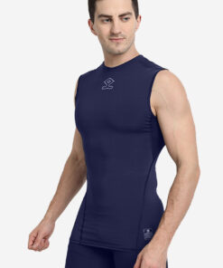Shrey Intense Compression Sleeveless Top Navy Angle 1
